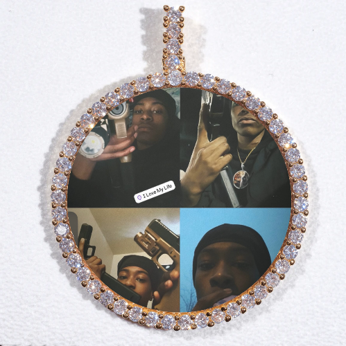 LARGE 3D CIRCLE CUSTOM PICTURE PENDANT