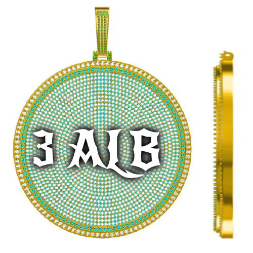 CUSTOM LETTER NECKLACE 3D BIG DISC