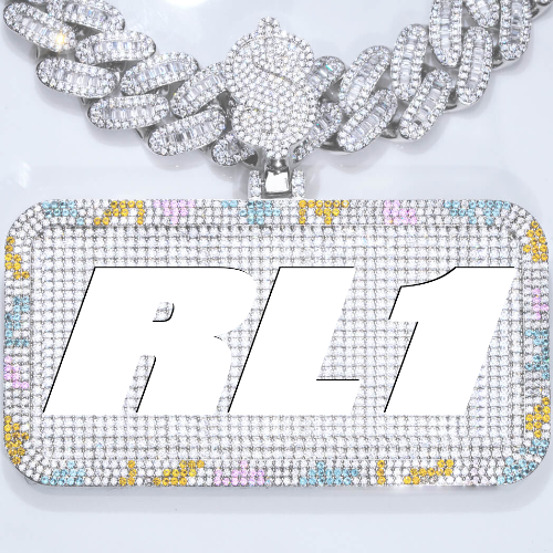 CUSTOM LETTER NECKLACE 3D COLORFUL SQUARE