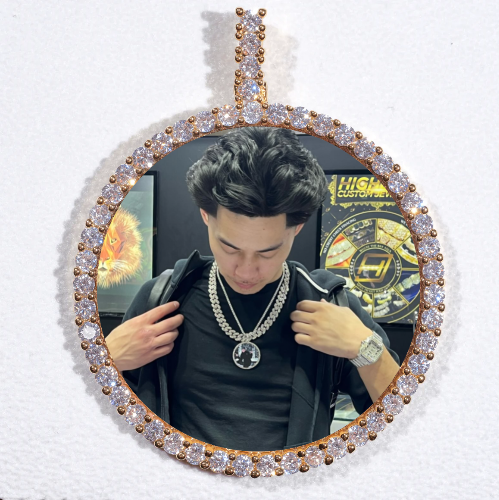 LARGE 3D CIRCLE CUSTOM PICTURE PENDANT