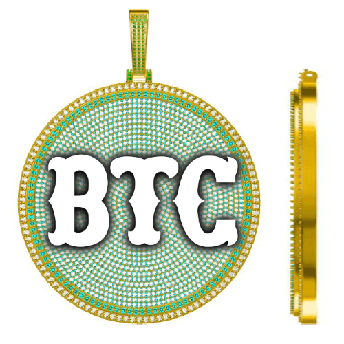 CUSTOM LETTER NECKLACE 3D BIG DISC