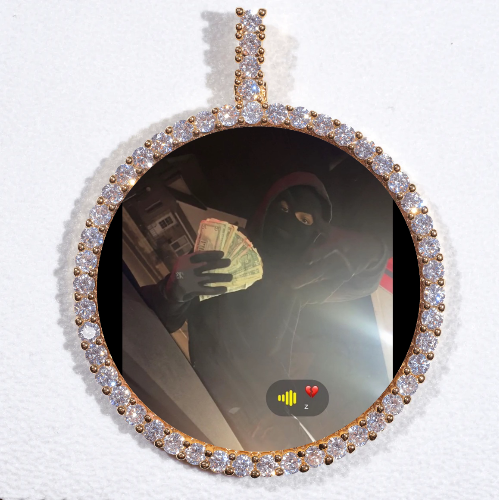 LARGE 3D CIRCLE CUSTOM PICTURE PENDANT