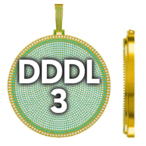 CUSTOM LETTER NECKLACE 3D BIG DISC