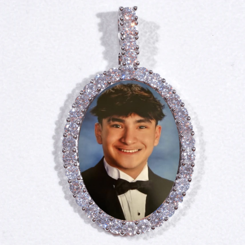 Large 3D Oval Custom Picture Pendant