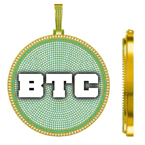 CUSTOM LETTER NECKLACE 3D BIG DISC