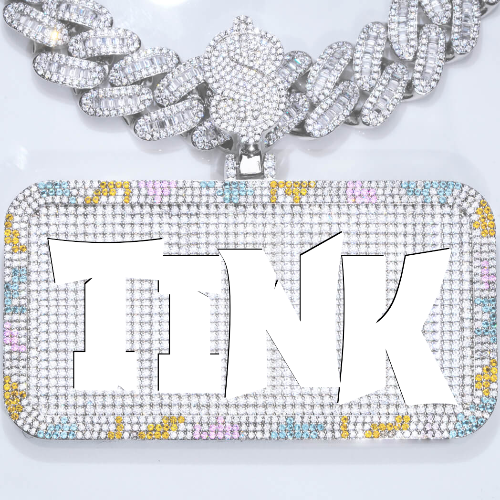 CUSTOM LETTER NECKLACE 3D COLORFUL SQUARE