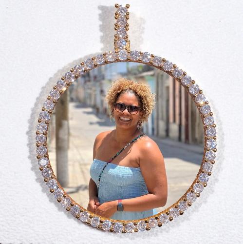 LARGE 3D CIRCLE CUSTOM PICTURE PENDANT