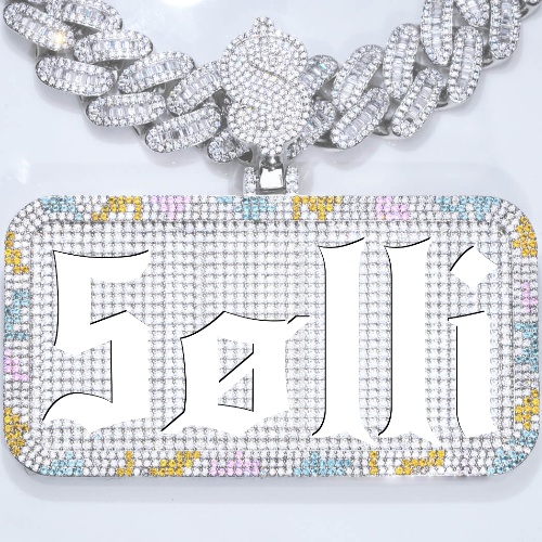 CUSTOM LETTER NECKLACE 3D COLORFUL SQUARE