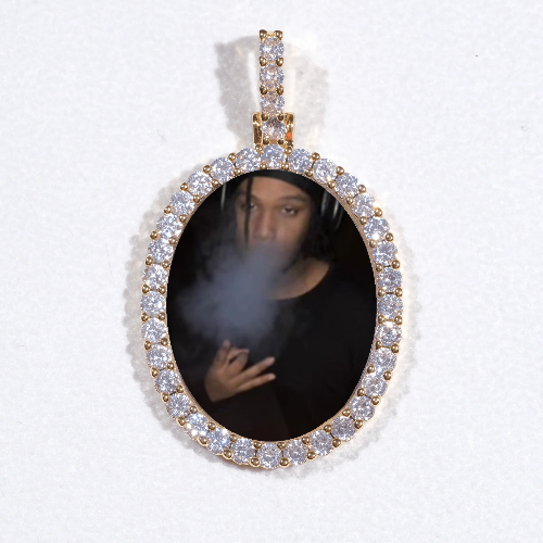 3D Oval Custom Picture Pendant
