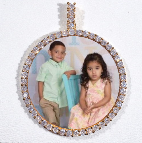 LARGE 3D CIRCLE CUSTOM PICTURE PENDANT