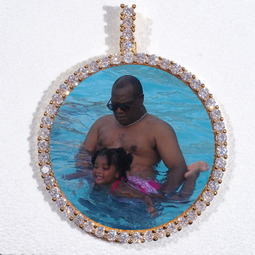LARGE 3D CIRCLE CUSTOM PICTURE PENDANT