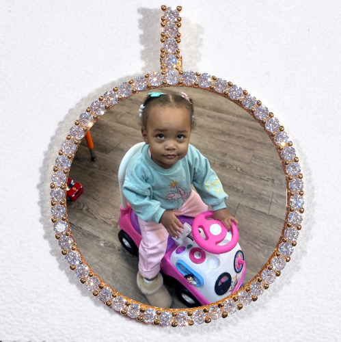 LARGE 3D CIRCLE CUSTOM PICTURE PENDANT