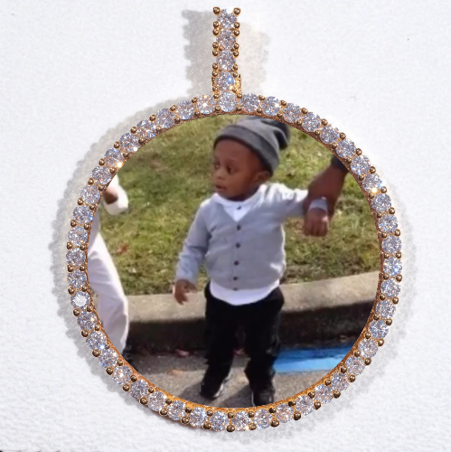 LARGE 3D CIRCLE CUSTOM PICTURE PENDANT