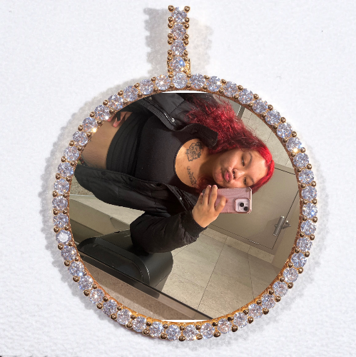 LARGE 3D CIRCLE CUSTOM PICTURE PENDANT
