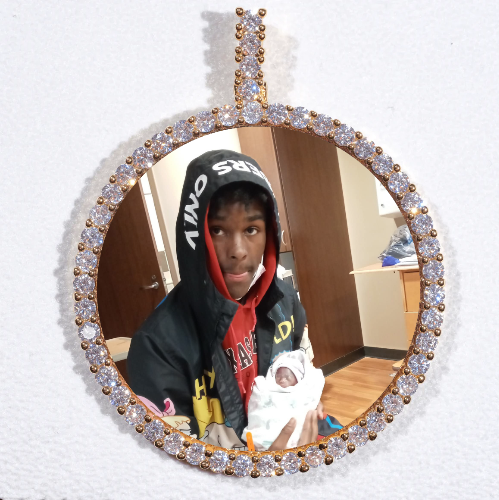 LARGE 3D CIRCLE CUSTOM PICTURE PENDANT
