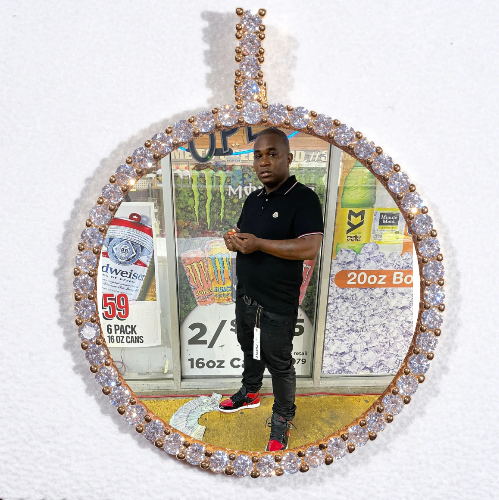 LARGE 3D CIRCLE CUSTOM PICTURE PENDANT