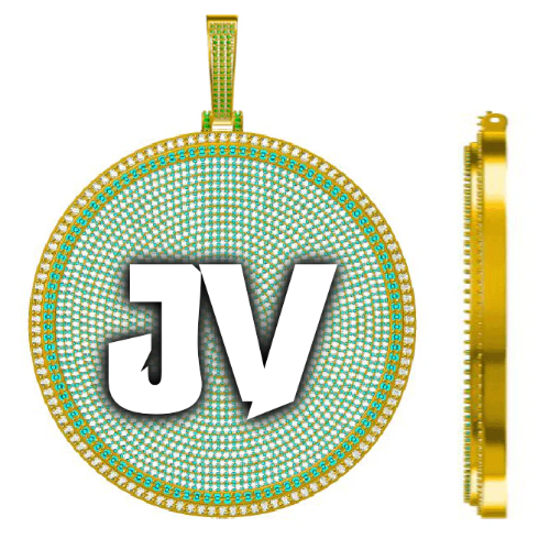 CUSTOM LETTER NECKLACE 3D BIG DISC