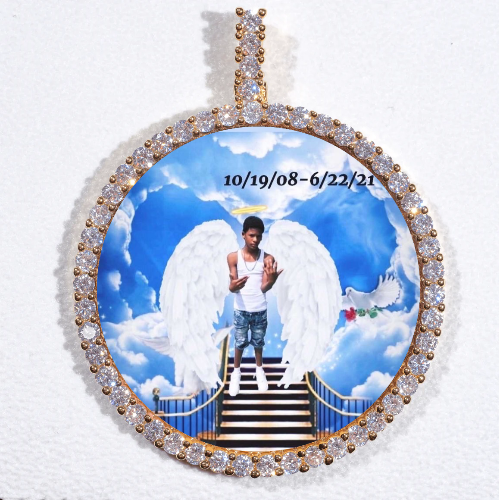 LARGE 3D CIRCLE CUSTOM PICTURE PENDANT