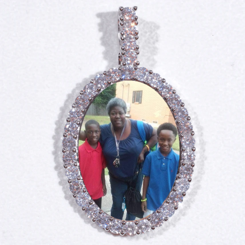 Large 3D Oval Custom Picture Pendant