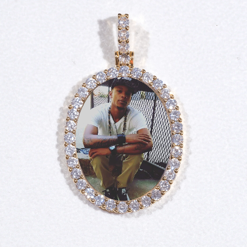 3D Oval Custom Picture Pendant
