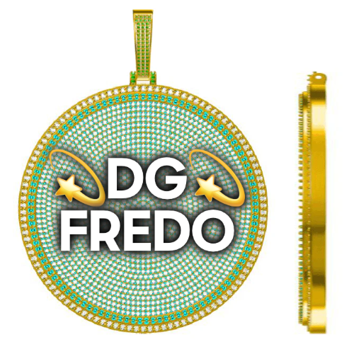 CUSTOM LETTER NECKLACE 3D BIG DISC