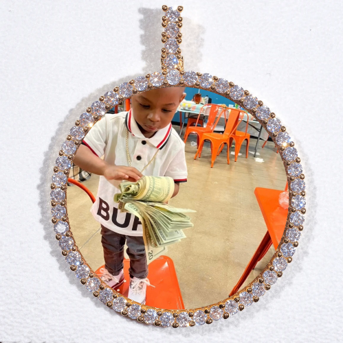 LARGE 3D CIRCLE CUSTOM PICTURE PENDANT