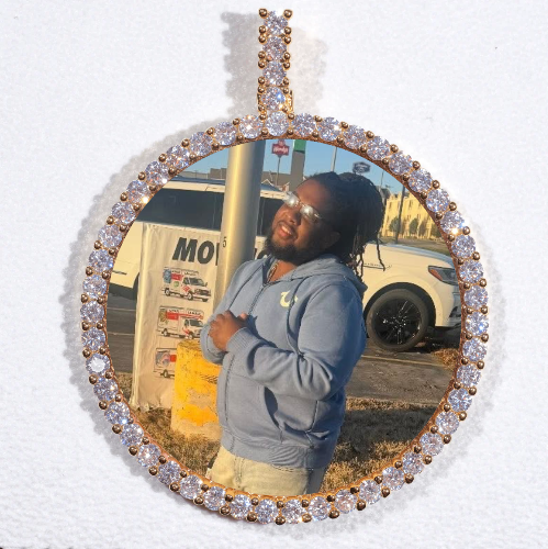 LARGE 3D CIRCLE CUSTOM PICTURE PENDANT