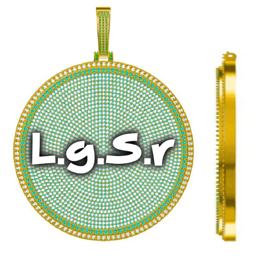 CUSTOM LETTER NECKLACE 3D BIG DISC