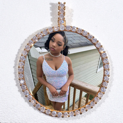 LARGE 3D CIRCLE CUSTOM PICTURE PENDANT