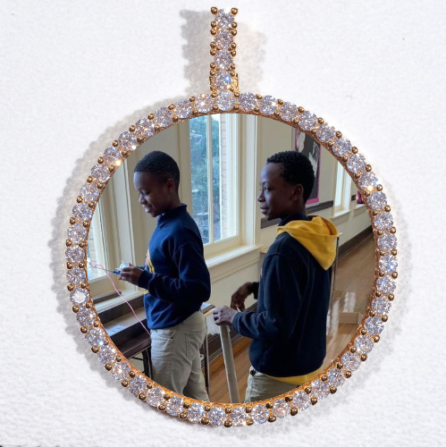 LARGE 3D CIRCLE CUSTOM PICTURE PENDANT
