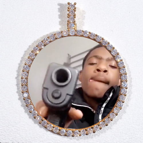 LARGE 3D CIRCLE CUSTOM PICTURE PENDANT