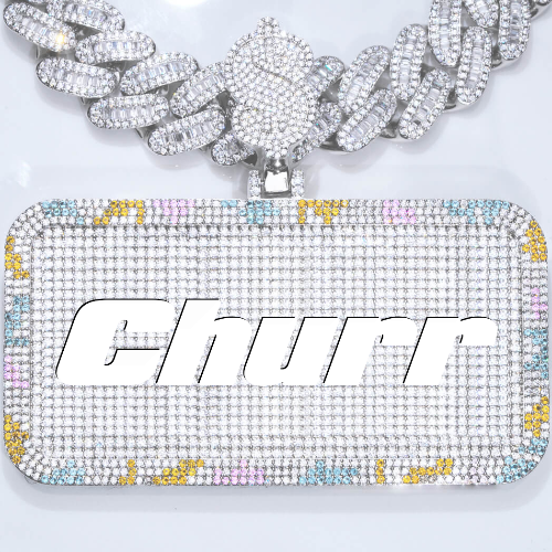 CUSTOM LETTER NECKLACE 3D COLORFUL SQUARE