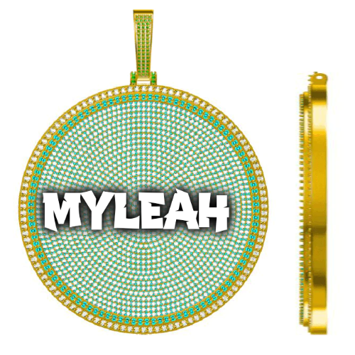 CUSTOM LETTER NECKLACE 3D BIG DISC