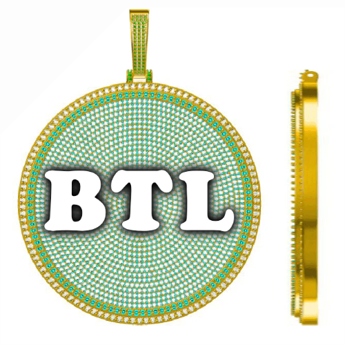 CUSTOM LETTER NECKLACE 3D BIG DISC