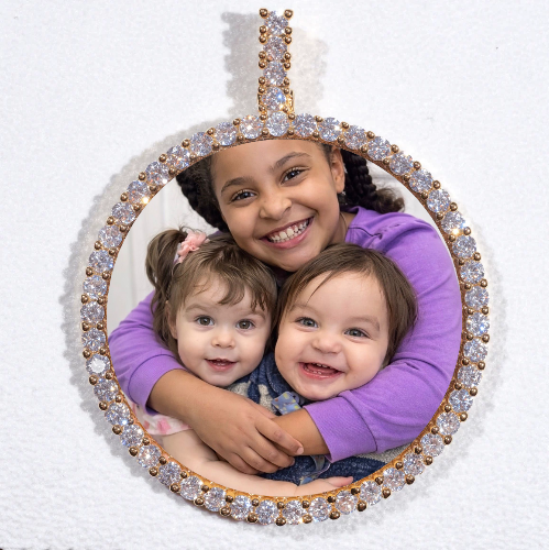 LARGE 3D CIRCLE CUSTOM PICTURE PENDANT