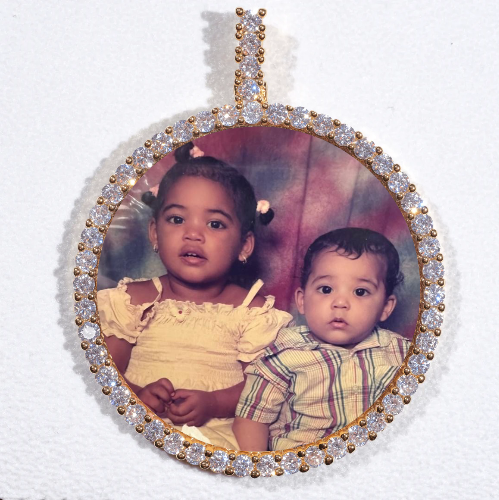 LARGE 3D CIRCLE CUSTOM PICTURE PENDANT