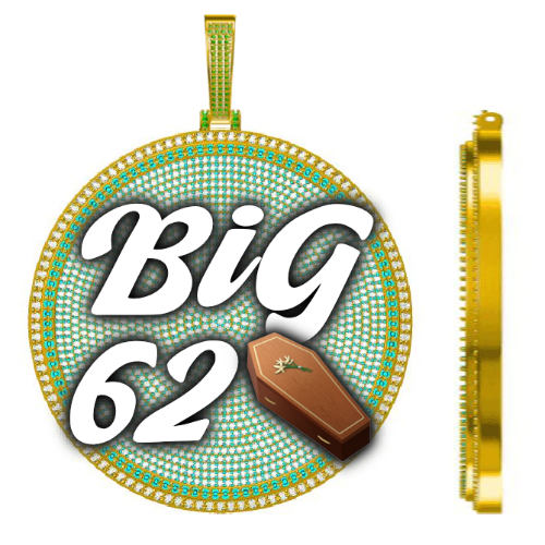 CUSTOM LETTER NECKLACE 3D BIG DISC