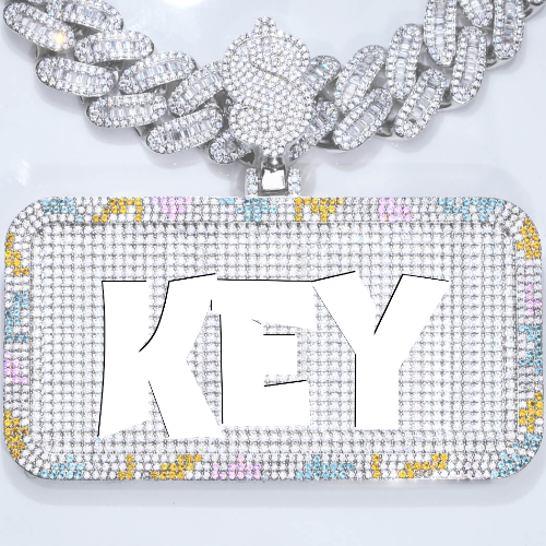 CUSTOM LETTER NECKLACE 3D COLORFUL SQUARE
