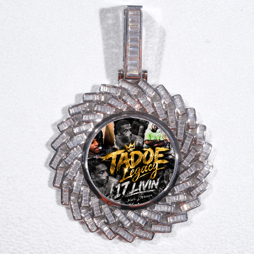 Large 3D Baguette Custom Picture Pendant