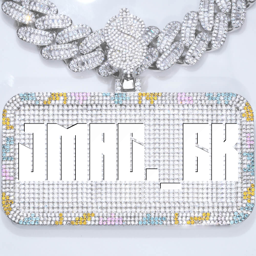 CUSTOM LETTER NECKLACE 3D COLORFUL SQUARE