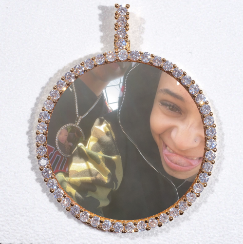LARGE 3D CIRCLE CUSTOM PICTURE PENDANT