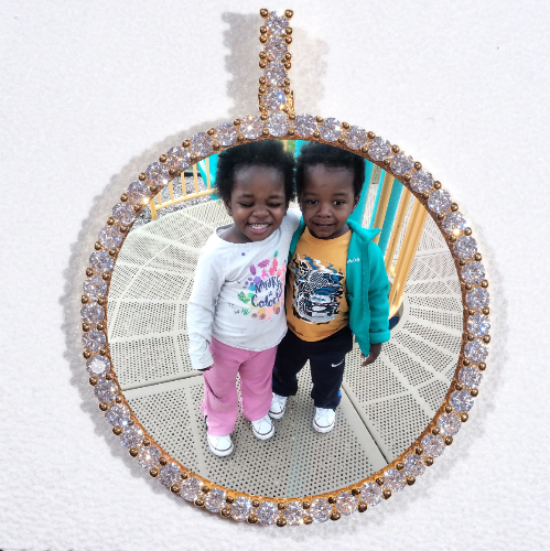 LARGE 3D CIRCLE CUSTOM PICTURE PENDANT