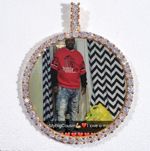 LARGE 3D CIRCLE CUSTOM PICTURE PENDANT