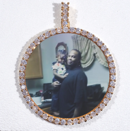LARGE 3D CIRCLE CUSTOM PICTURE PENDANT