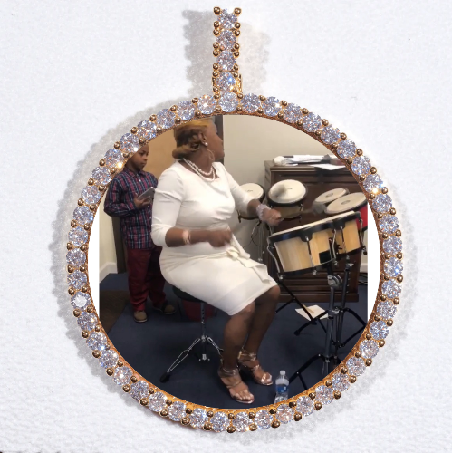 LARGE 3D CIRCLE CUSTOM PICTURE PENDANT