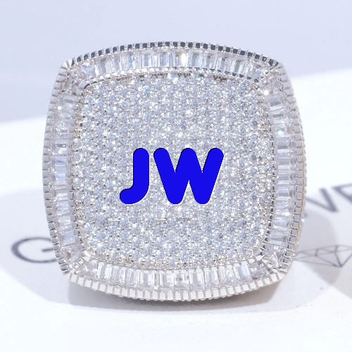 CUSTOM LETTER 3D ICED RING