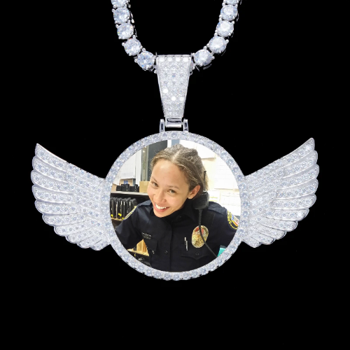 925S & VVS Moissanite 3D Wing Custom Picture Pendant
