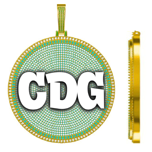 CUSTOM LETTER NECKLACE 3D BIG DISC