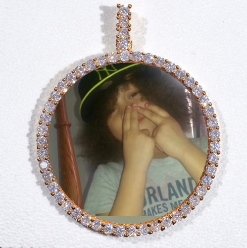LARGE 3D CIRCLE CUSTOM PICTURE PENDANT