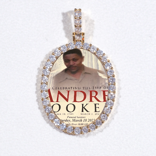 3D Oval Custom Picture Pendant